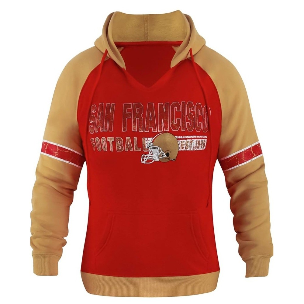 NWT San Francisco Football Hoodie Red & Gold Pullover Sweatshirt Women's XL‎ - Picture 2 of 7